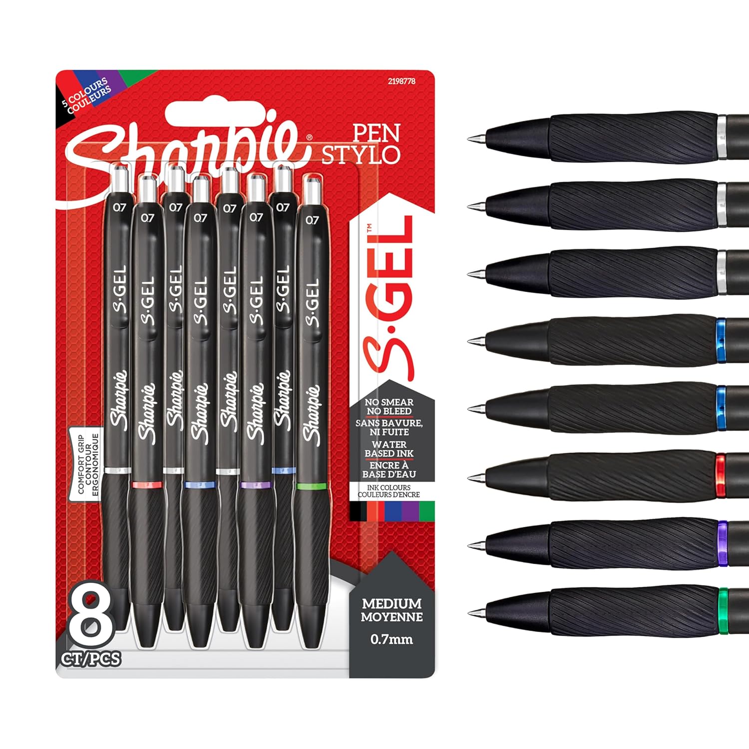 Sharpie Gel Jel mürekkepli kalem, 0.7 mm, 8li Bls