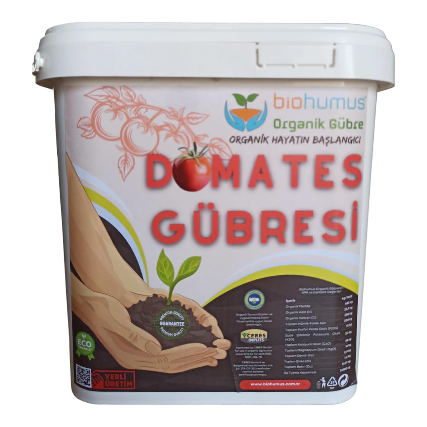 Biohumus DOMATES için, Organik gübre, Organik Sertifikalı, Kök geliştirici, toprak düzenleyici, bitki besleyici 5 Litre (1)