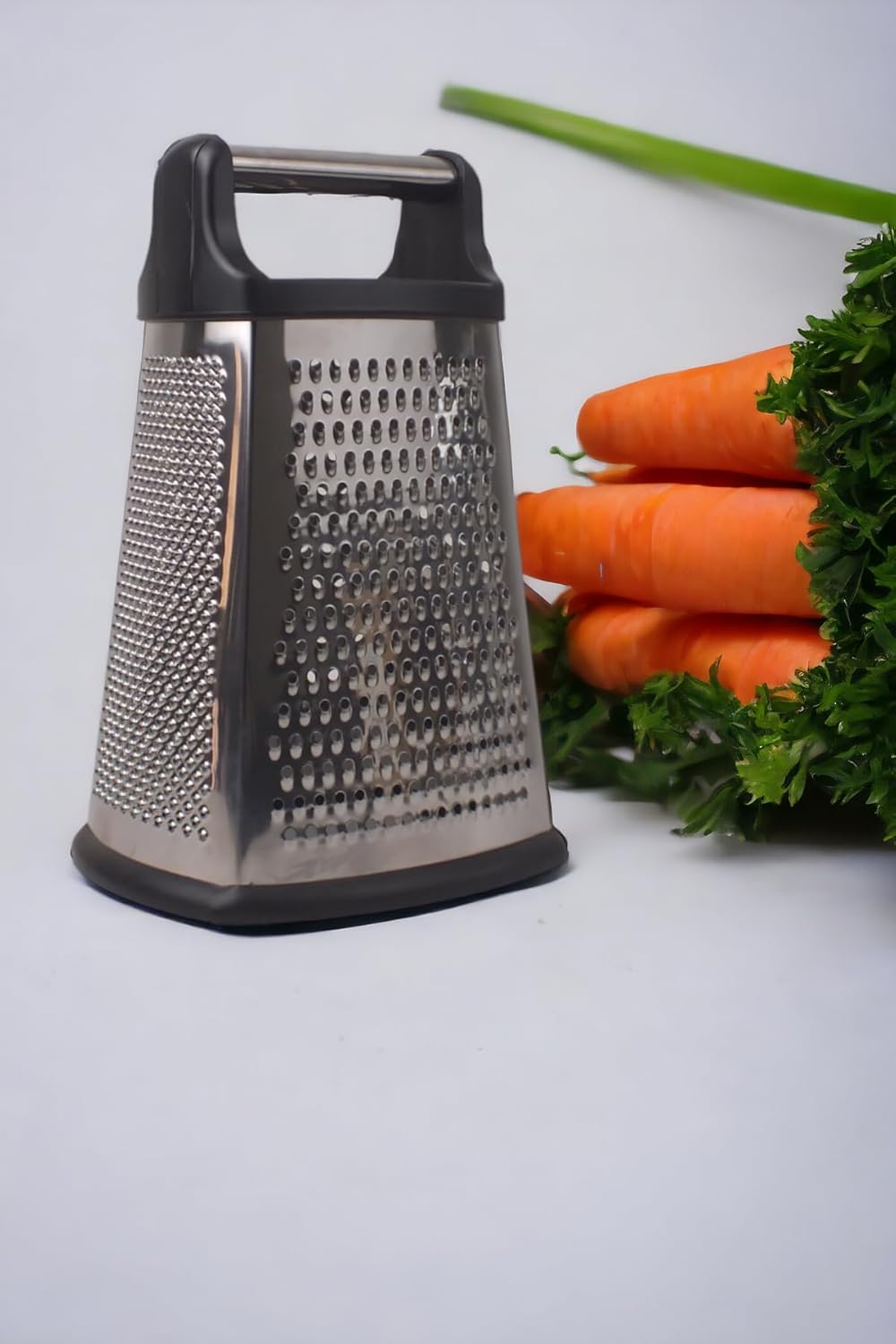 Deconox 4 Taraflı Paslanmaz Çelik Rende, Dikdörtgen Kaydırmaz Tabanlı Tutacaklı Paslanmaz Çelik Rende