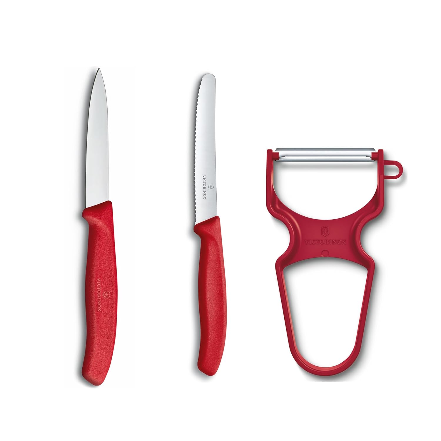 Victorinox Soyma Bıçağı Seti, 3 Parça Kırmızı