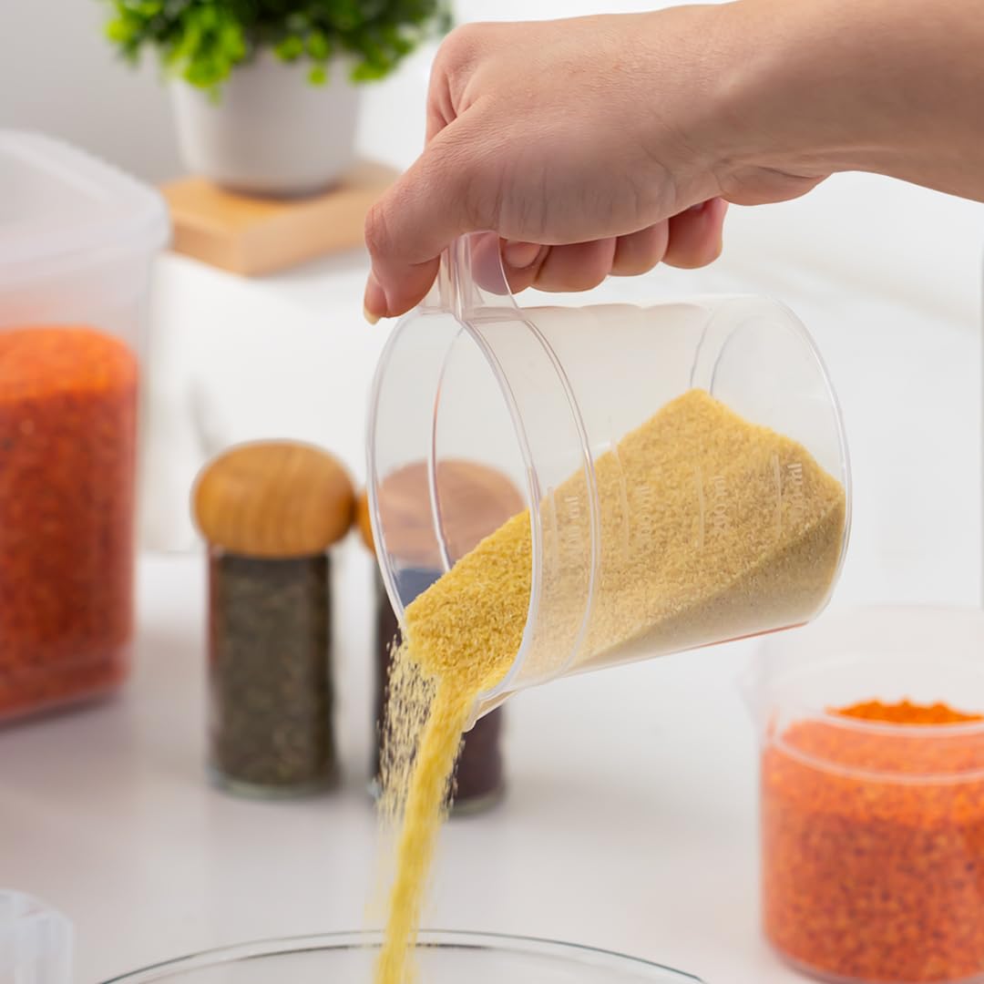 Porsima KRD-0040 4'lü 400 mL Şeffaf Plastik Ölçek Kabı - Beher Ölçü Kabı