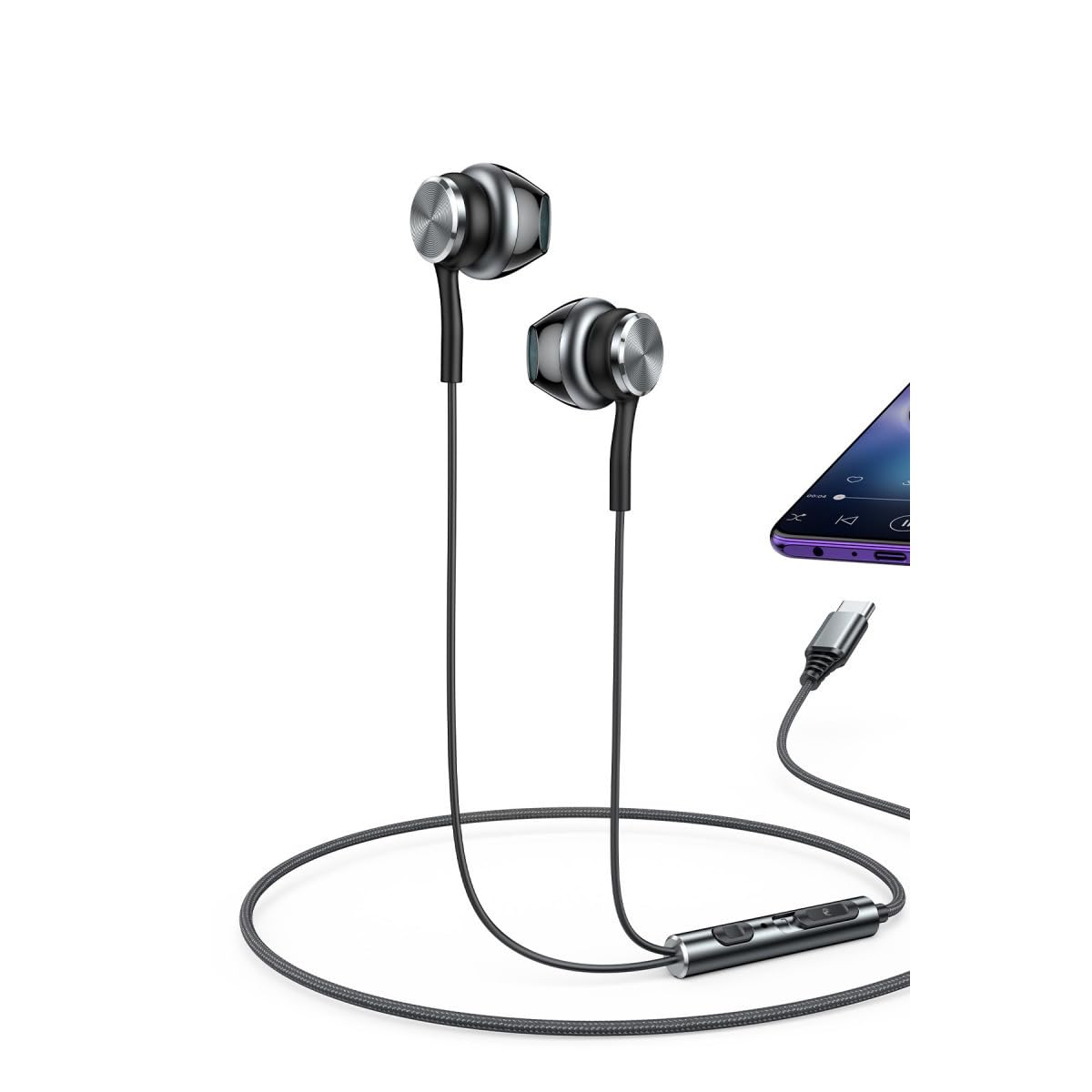 Yesido Yüksek Baslı Type-C Kablolu Kulaklık 1.2M (Mikrofonlu)