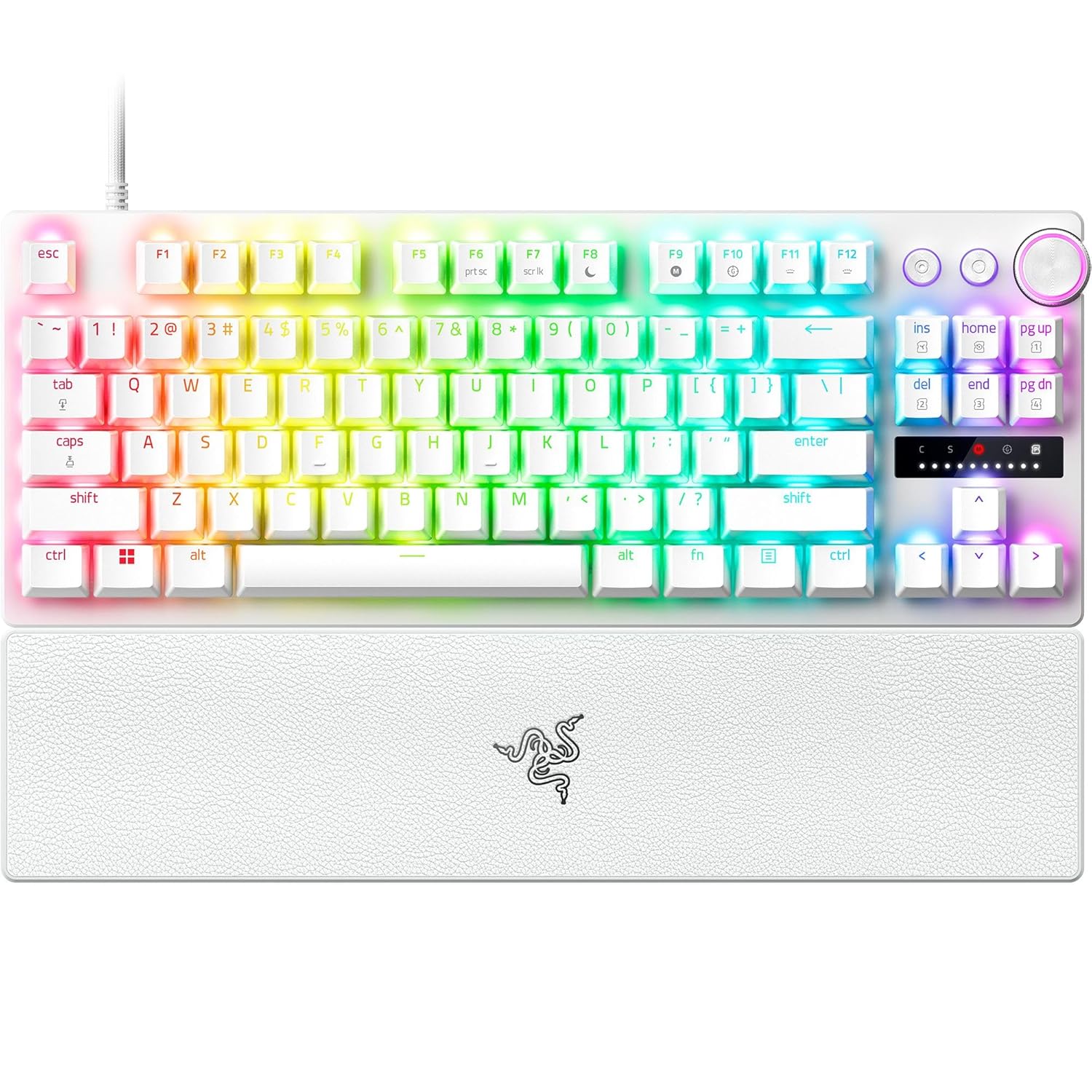 Razer Huntsman V3 Pro Tenkeyless - TKL Analog Optik Espor PC Klavyesi - Razer Snap Tap & Hızlı Ateş (Hızlı basınçlandırma, 2 Özel Tuşlu Çok İşlevli Tekerlek) QWERTY ABD Düzeni | Beyaz