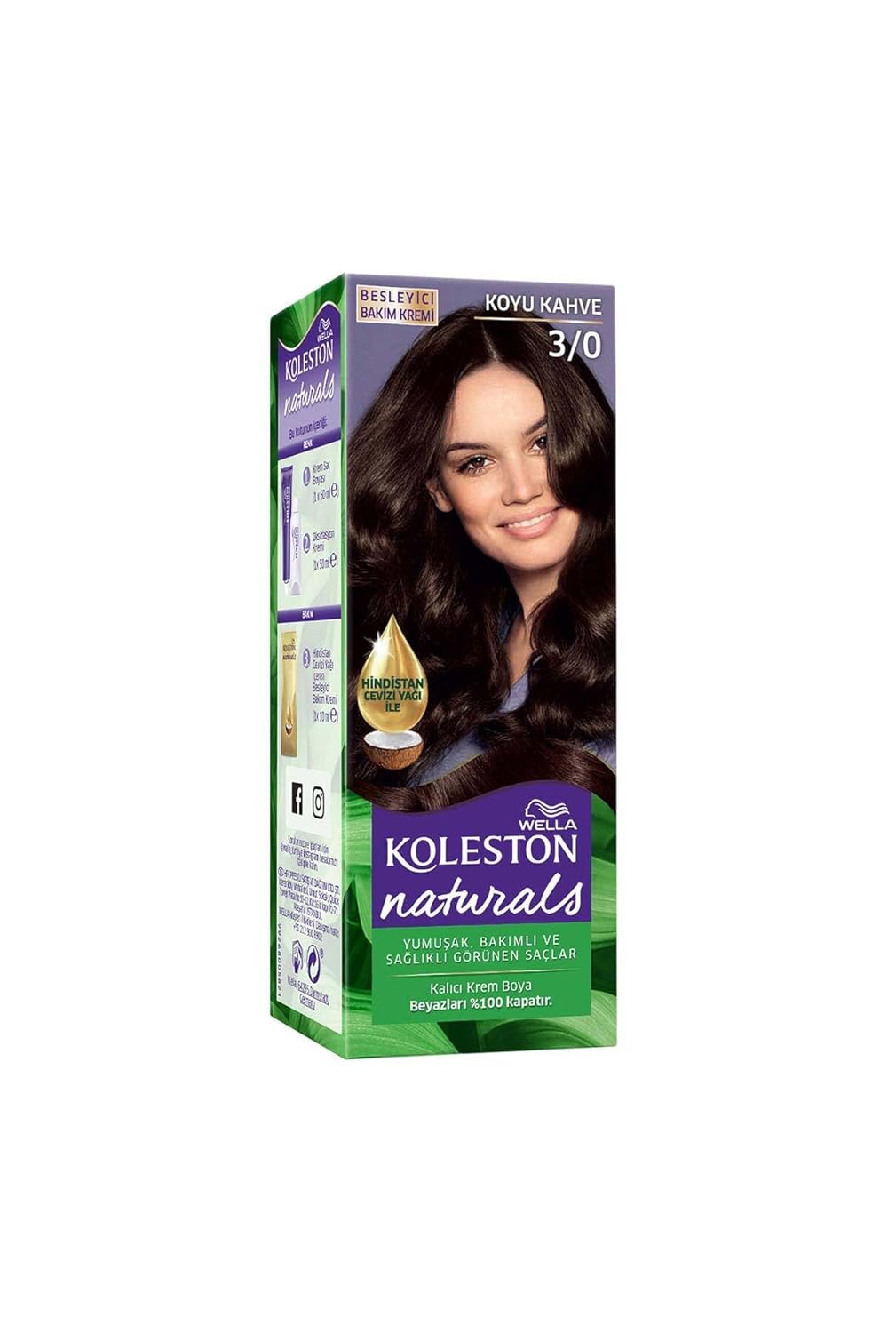 Wella Koleston Naturals Saç Boyası 3/0 Koyu Kahve