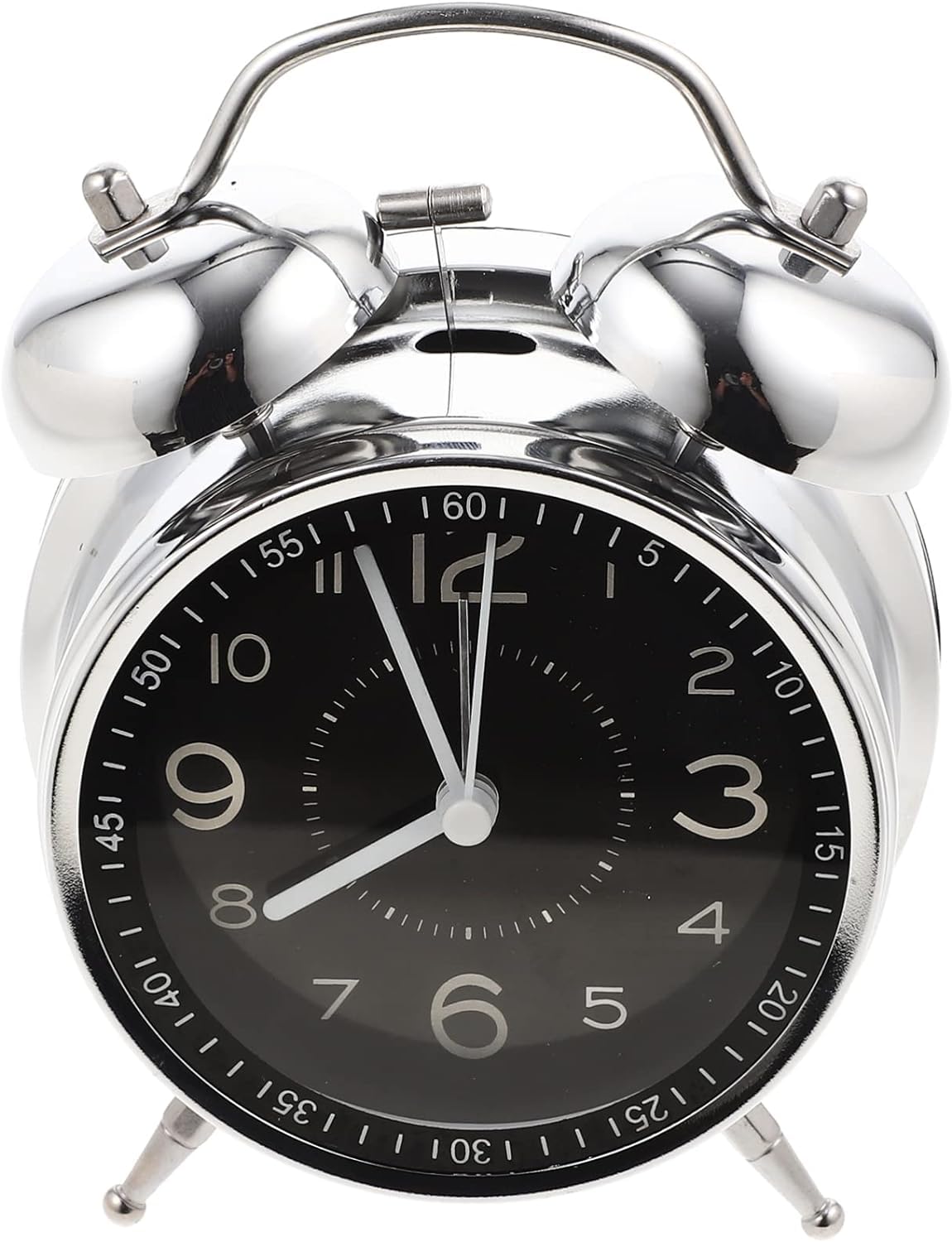 Coverzone Sessiz Pilli Çalar Saat Yatak Odası Saati Çocuklar İçin Masa Nostaljik Dekor Masa Saati alarm clock Big Ben Saat Retro Hour Çift Zilli Masaüstü NRN387 Mavi (Mavi)