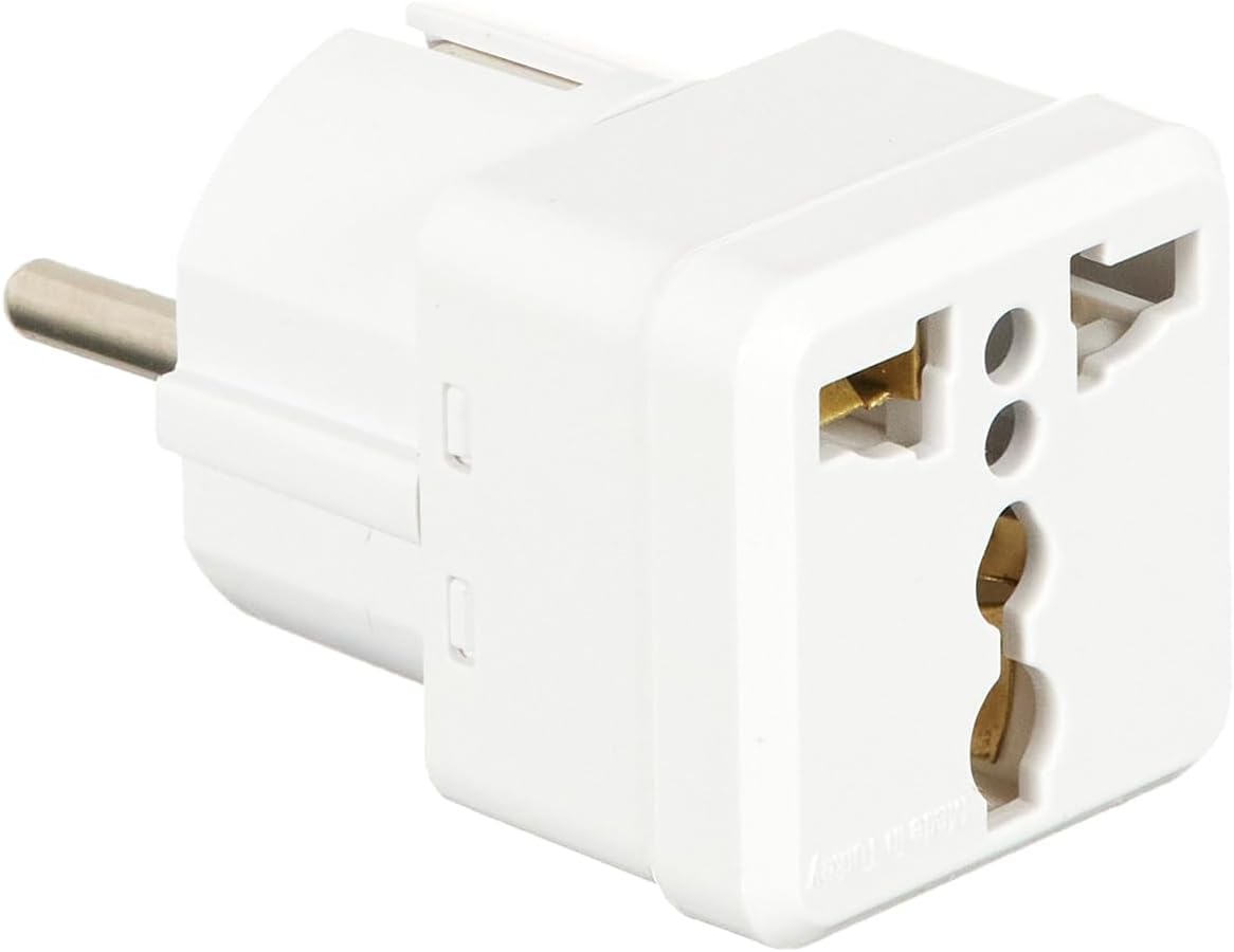 Orret Home Evrensel Adaptör Seyahat Fişi Beyaz AB Normu - 250V AC 10~16A İngiliz ve Amerikan Fiş Dönüştürücü Priz Adaptör