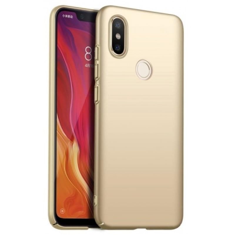 Xiaomi Mi Max 3 Uyumlu Sert Rubber Silikon Kılıf (Altın Rengi)