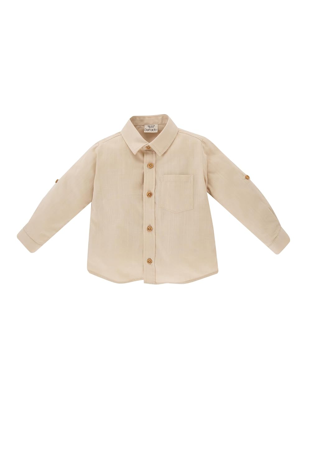 DeFacto Erkek Bebek Erkek Bebek Poplin Uzun Kollu Gömlek, Bej, 9-12 M
