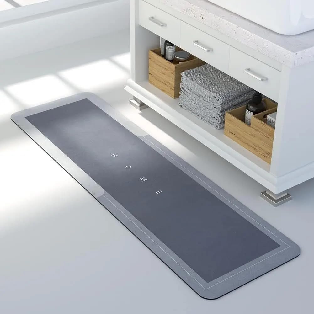 Banyo Paspası-Kaymaz Tabanlı-Süper Emici Banyo Paspası-Abdest Paspası-Uzun (MAVİ) 40 * 60