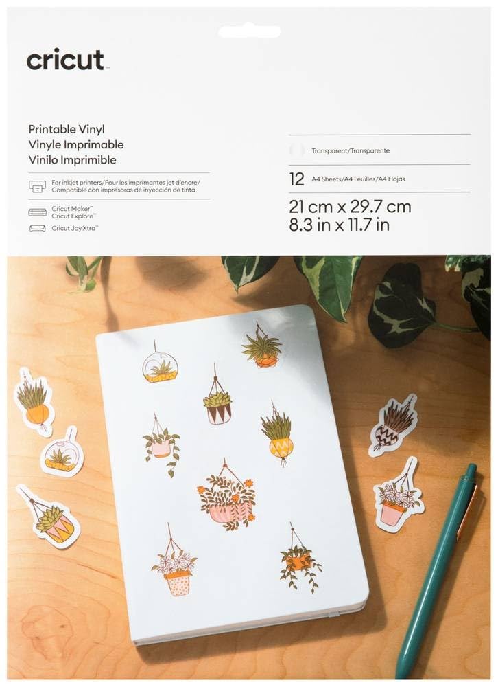 CRICUT 2010363 YAZDIRILABİLİR (PRINTABLE) VİNİL 21.5X28CM 12Lİ PAKET TRANSPARAN