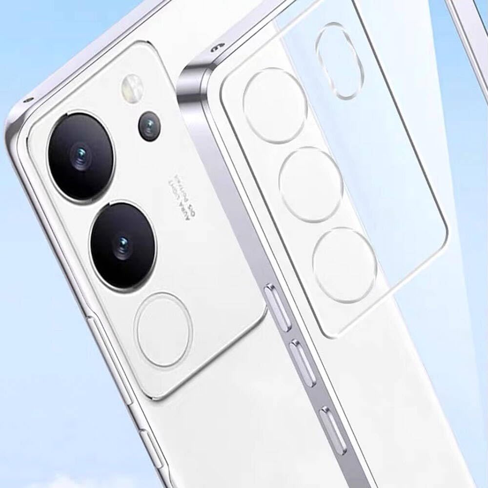 Spia Vivo V29 5G ile Uyumlu Kılıf Kamera Korumalı Şeffaf Yui Silikon Kapak (Vivo V29 5G ile Uyumlu, Kamera Korumalı Şeffaf)