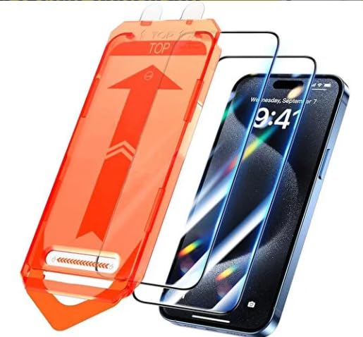 teknosepetim iPhone 14 Ekran Koruyucu Tam Kaplayan Cam Otomatik Hizalamalı Toz Önleyici Ekran Koruyucu