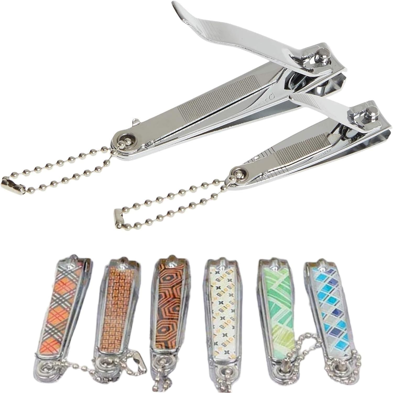 AEE® 2'li Tırnak Makası Seti Büyük Küçük Paslanmaz Çelik Karışık Desenli