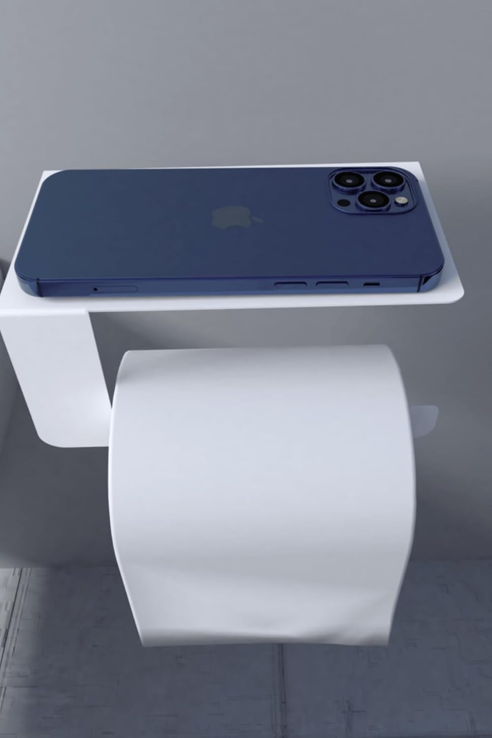 Risingmaber Metal Beyaz Telefon Raflı Tuvalet Kağıtlık, Wc Kağıtlık ve Tuvalet Kağıtlığı