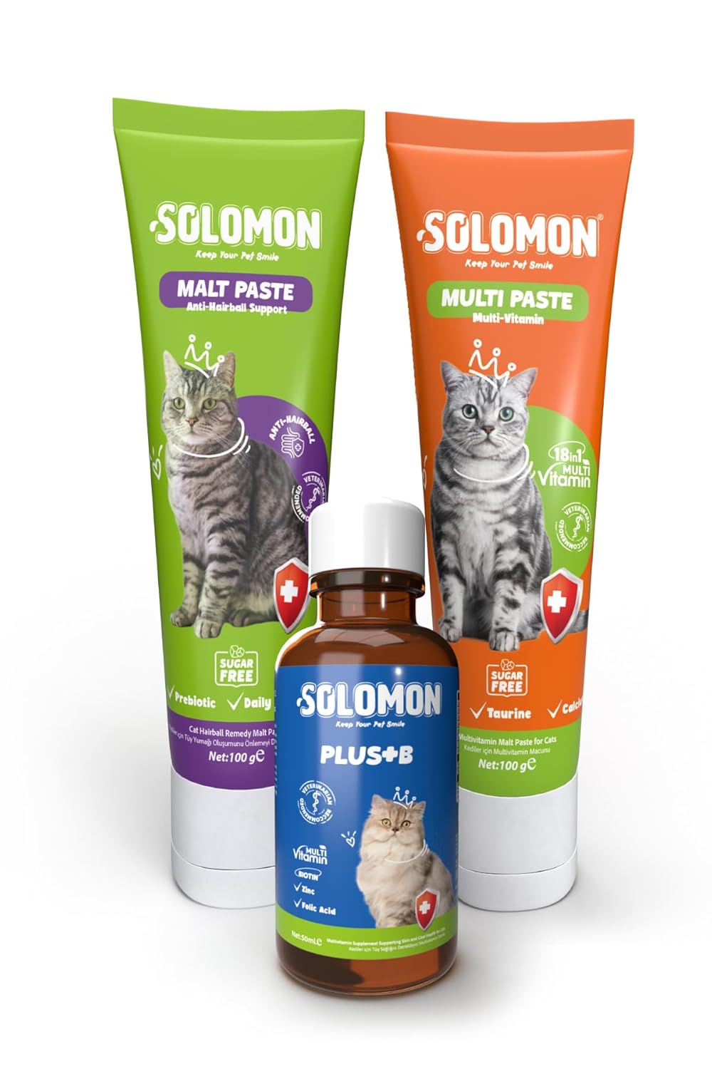 Solomon Kedi Süper Set (muti Paste & Malt Paste & Plus B)
