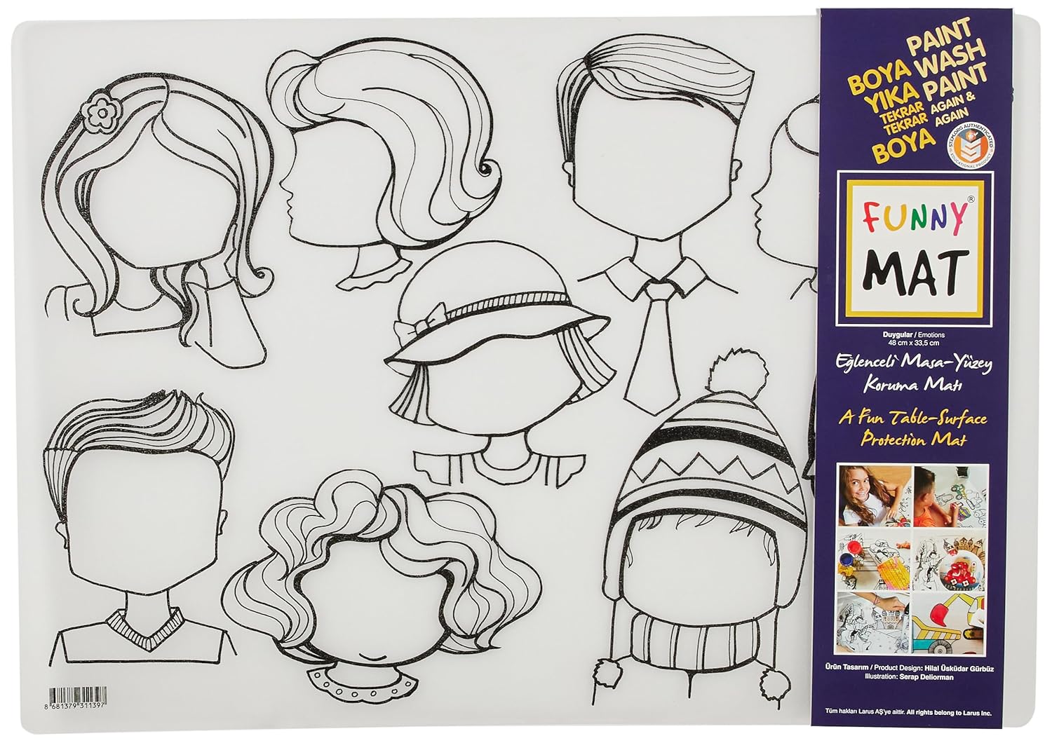 Funny Mat 4 Lü Set 3 (Prenses, Balerin, Unicorn, Duygular)