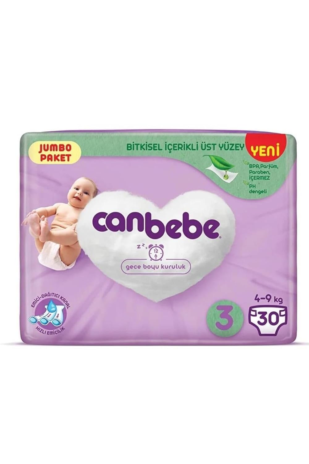 Canbebe Baby Diapers Bebek Bezi, PFXF 3 Star Midi 30