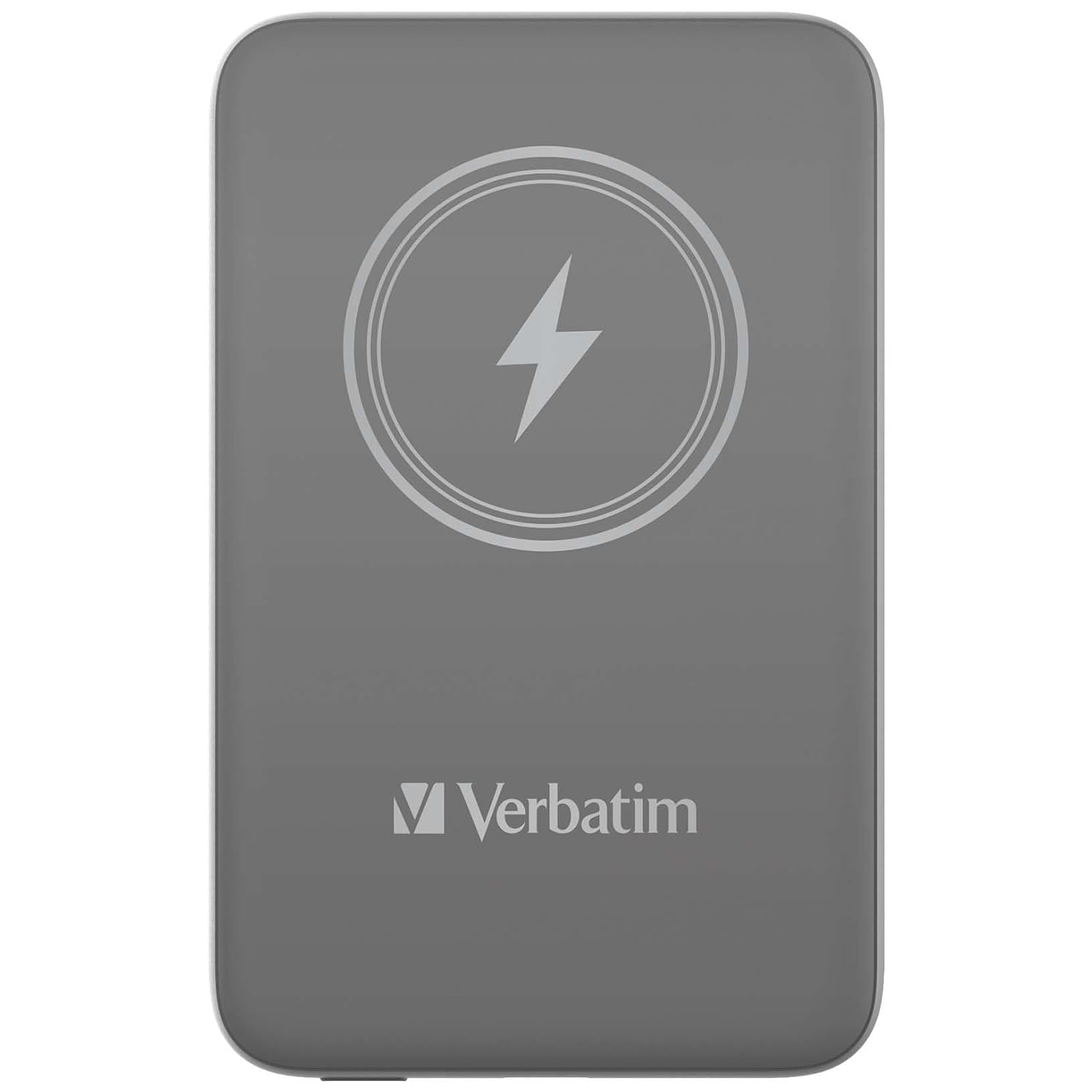 Verbatim Manyetik Power Bank 10000 mAh, Kablosuz Şarj Cihazı 15 W, USB-C ile 20 W PD, Küçük ve Manyetik Powerbank iPhone 15, 14, 13, 12, Pro, Max, Samsung, iPad için, Gri