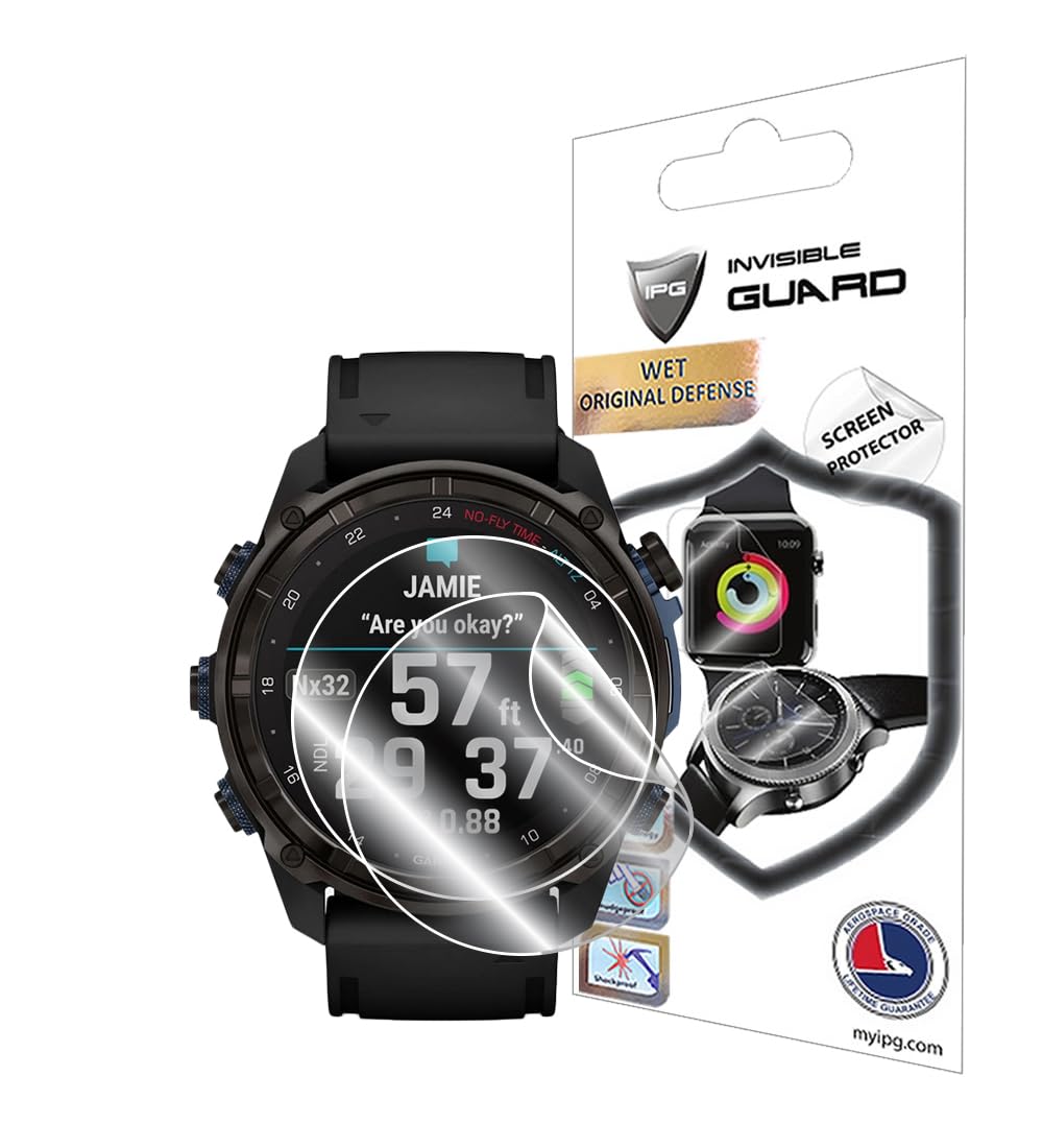 IPG Garmin Descent™ Mk3i için (Kasa Boyutu: 51 mm) Hidrojel Ekran Koruyucu (2 Adet) Görünmez HD Şeffaf Film Çizilmez Koruma-Pürüzsüz/Kendi Kendini İyileştirme/Kabarcık Mk3i 51 için