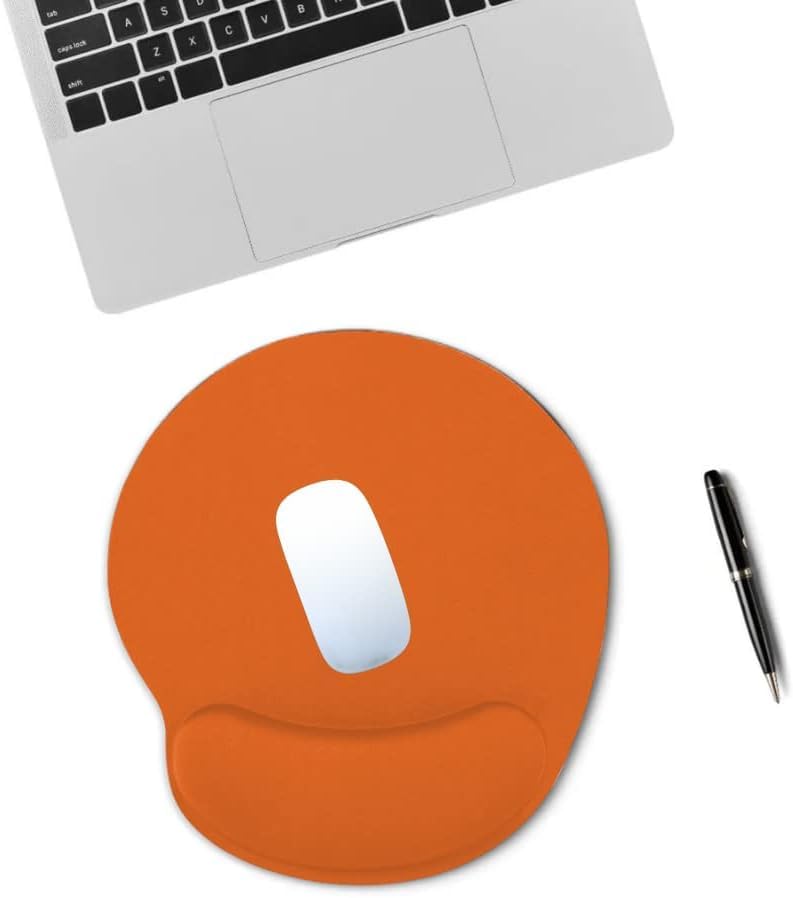 Ankanorm Mouse Pad Bilek Destekli Jel Mouse Pad,Ergonomik Kaymaz Taban,Oyun ve Ofis için Fare Altlığı,Suya Dayanıklı, Renk Seçenekli, 26x21cm İdeal Ölçü (Turuncu)