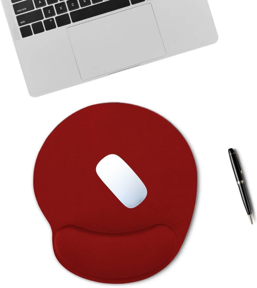 Ankanorm Mouse Pad Bilek Destekli Jel Mouse Pad,Ergonomik Kaymaz Taban,Oyun ve Ofis için Fare Altlığı,Suya Dayanıklı, Renk Seçenekli, 26x21cm İdeal Ölçü (Kırmızı)