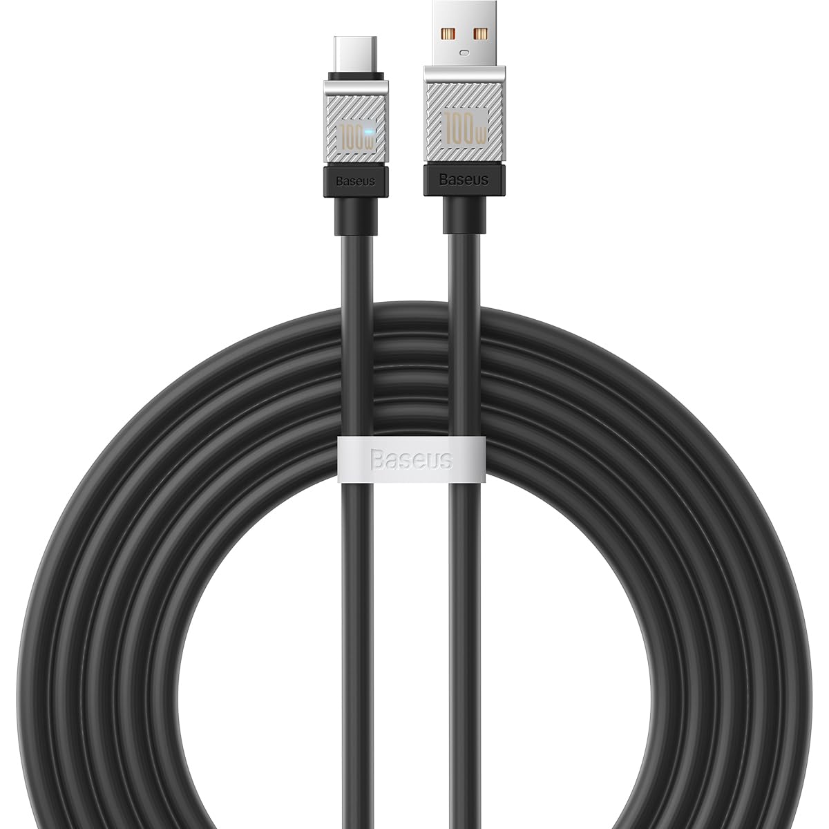 Baseus CoolPlay Serisi Hızlı Şarj Kablosu USB to Type-C 100W, 2m, Siyah