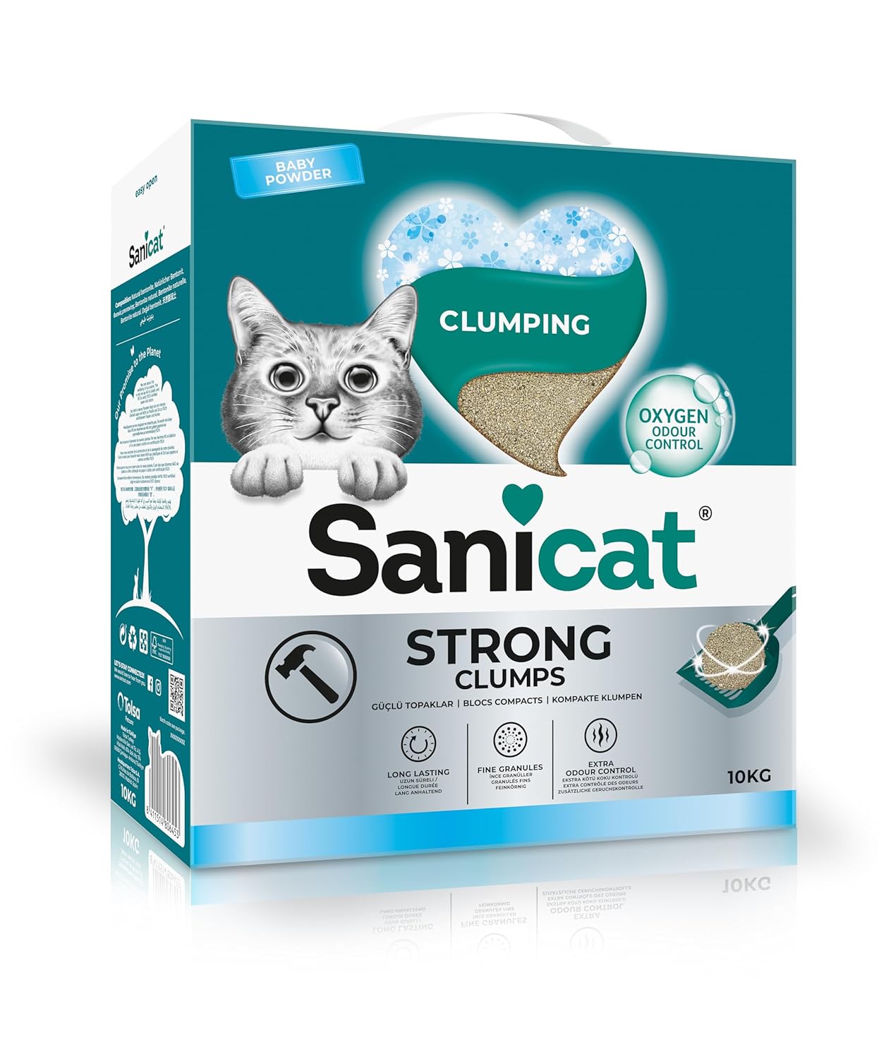 Sanicat Ekstra Bebek Pudrası Kokulu Topaklanan Kedi Kumu 10L