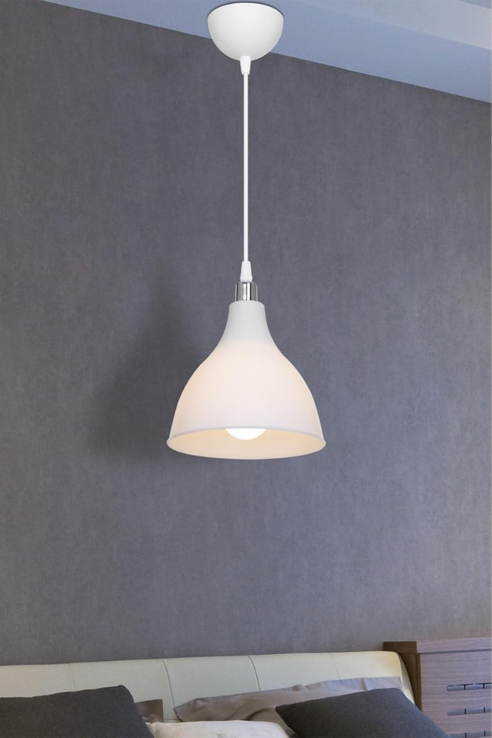 AG LightDesign Beyaz Sarkıt Avize Yatak Odası Salon Mutfak Koridor Lamba 18 AGnm99