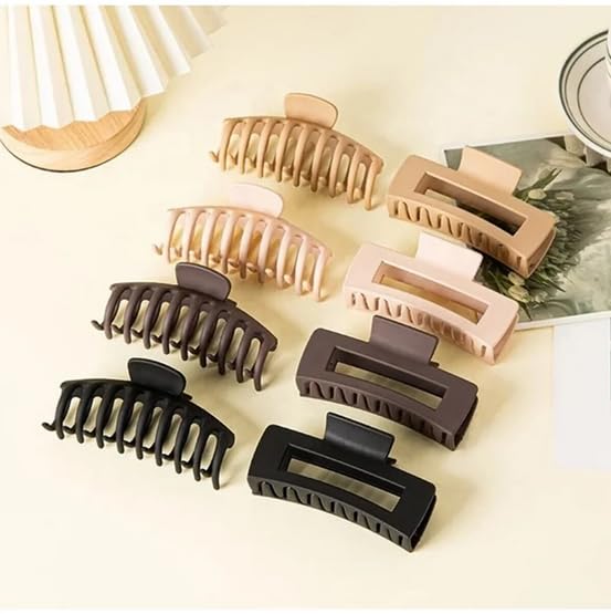 okavango Kadın İkili Model Kahverengi 8'lı Mandal Toka Set, Kadın Çocuk Mandal Toka, Toka Organizer, Toka, Kız Çocuk Toka, Kadife Toka