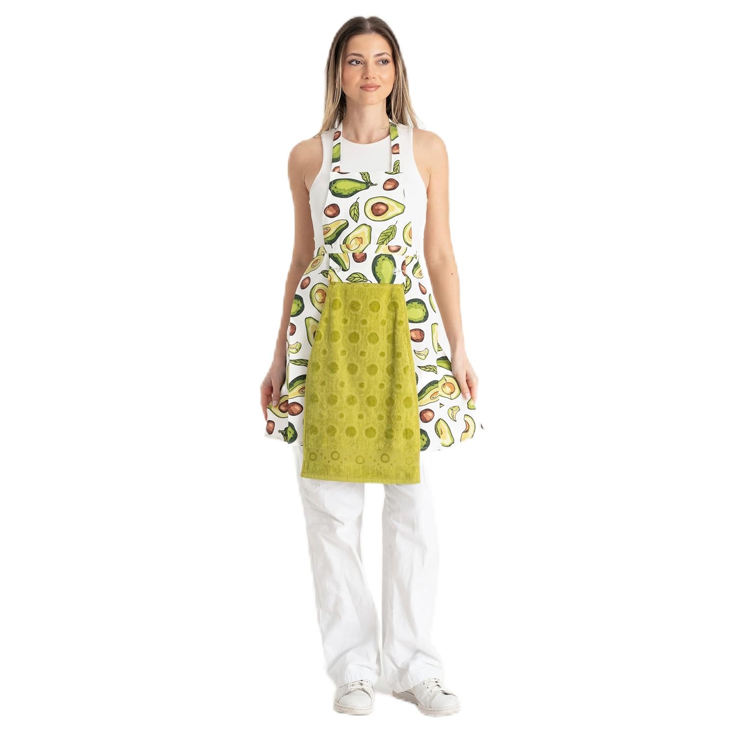 Enoteks Yeşil Havlulu Su Geçirmez Mutfak Önlüğü, Yetişkinler için Önlük, Erkekler Kadınlar için Pişirme Önlükleri, Barbekü Önlükleri Ev, Restoran, El Sanatları, Bahçe, Barbekü, Okul