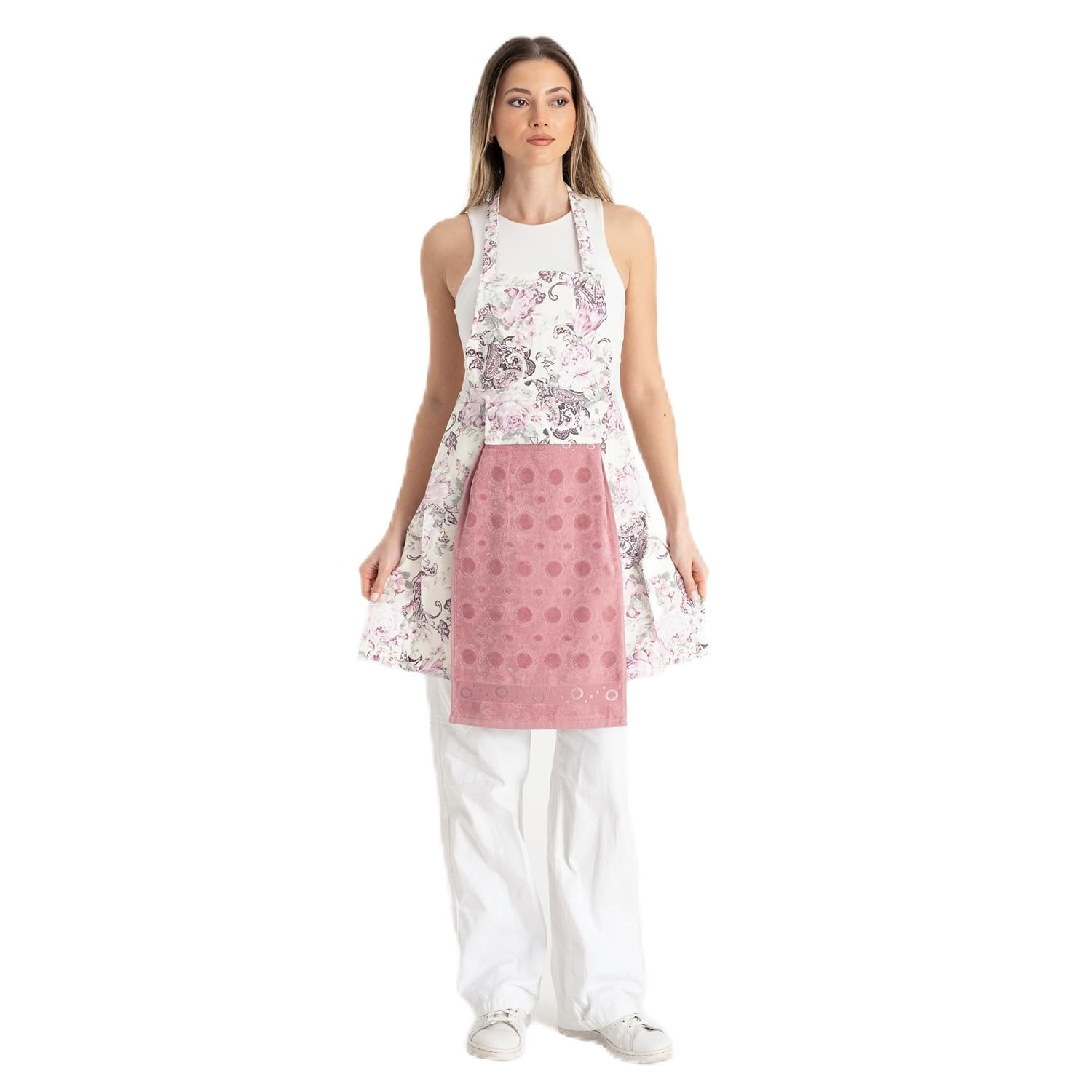 Enoteks Gül Kurusu Havlulu Su Geçirmez Mutfak Önlüğü, Yetişkinler için Önlük, Erkekler Kadınlar için Pişirme Önlükleri, Barbekü Önlükleri Ev, Restoran, El Sanatları, Bahçe, Barbekü, Okul