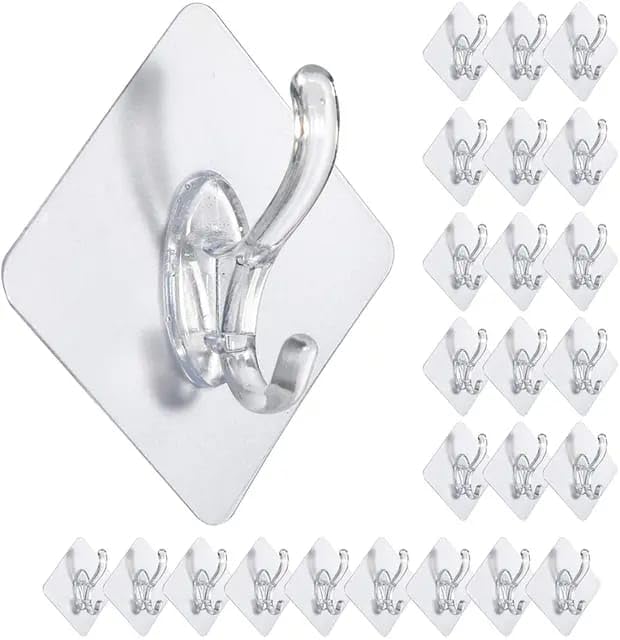 Orret Home 6 Adet Kendinden Yapışkanlı Şeffaf Askı Askılık Havluluk,Yapışkanlı Güçlü Şeffaf Askı (6)