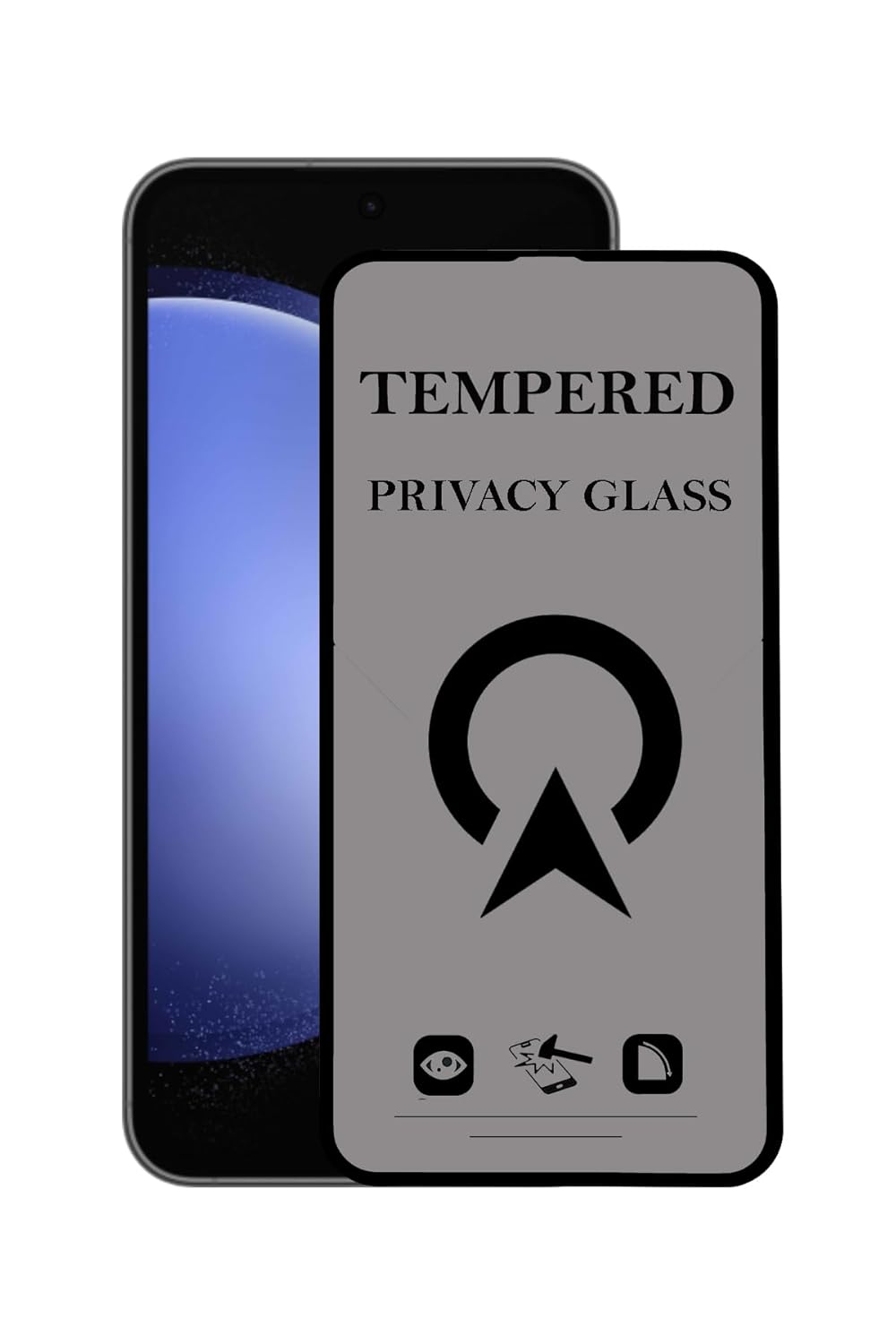 KZY İLETİŞİM Samsung Galaxy S23 FE ile Uyumlu Tam Kaplayan Privacy Hayalet Temperli Ekran Koruycu Cam