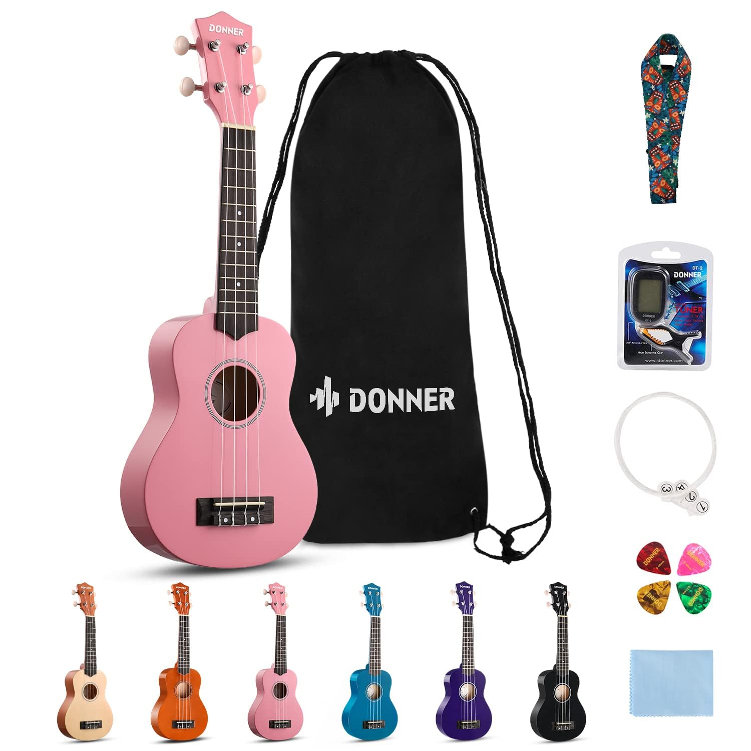 Donner DUS-10K Soprano Ukulele Başlangıç Seti