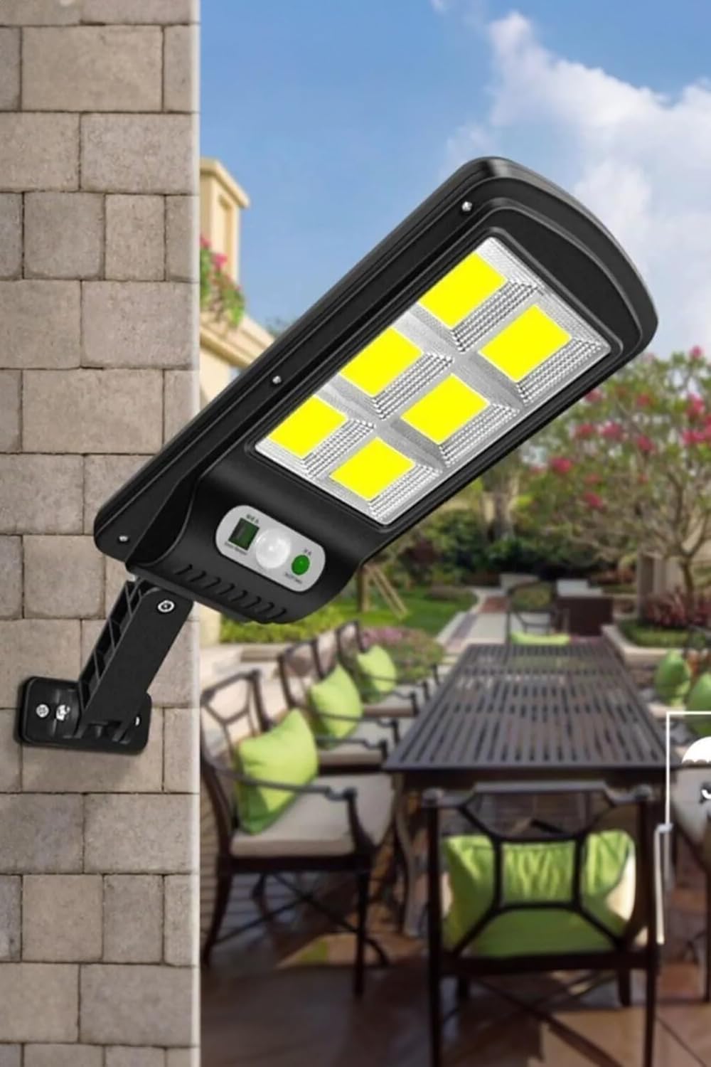 Solar Güneş Enerjili Led Bahçe Aydınlatması 120 Ledli 3 Modlu Hareket Sensörlü Su Geçirmez Lambası