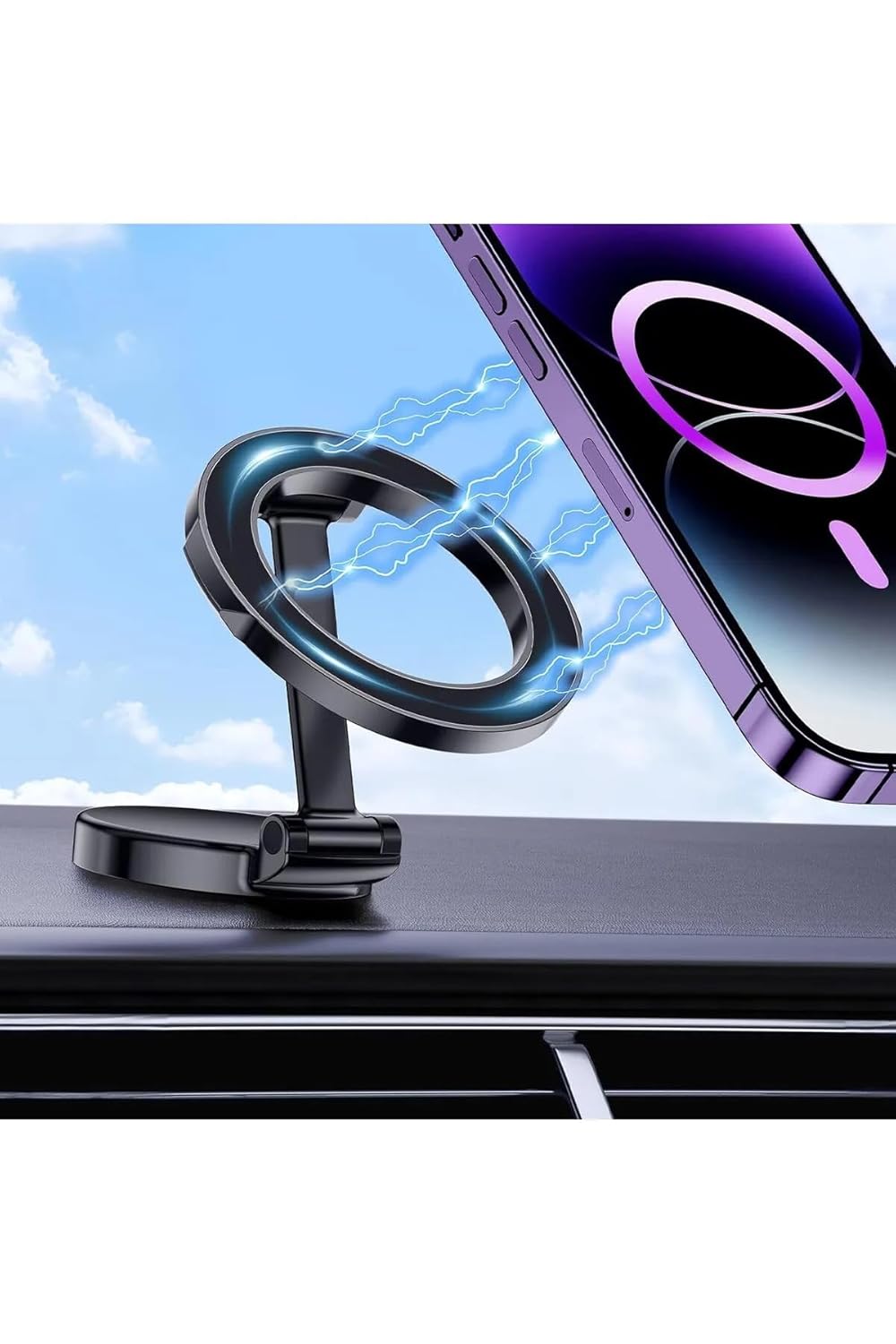 Teknosepetim Manyetik Araç İçi Telefon Tutucu [Güçlü Mıknatıslar] Titreşime Dayanıklı MagSafe ile Uyumlu Telefon Tutucu Araç içi Telefon Tutucu Kompakt iPhone 11-15 pro max