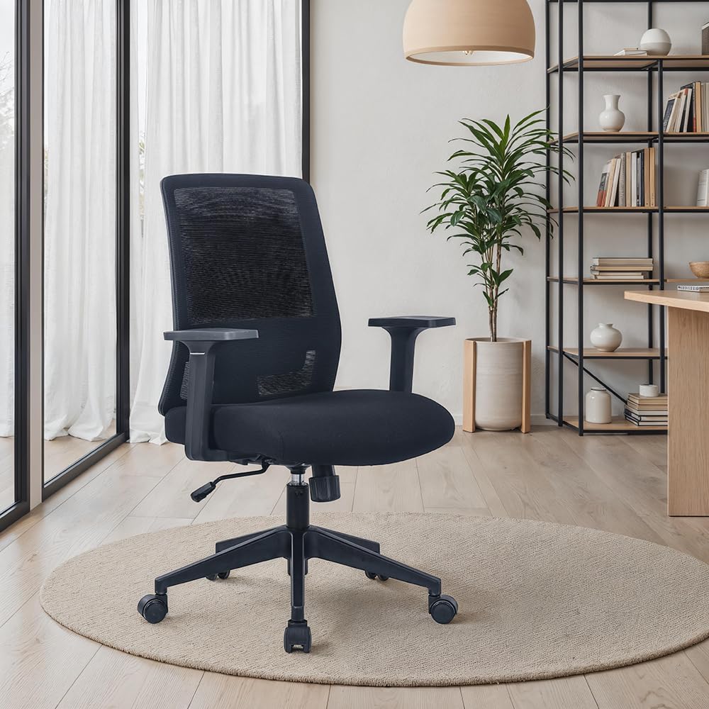 Adore Mobilya Base Ofis ve Çalışma Sandalyesi-Siyah File 55x96,5-106x63 cm (GxYxD)