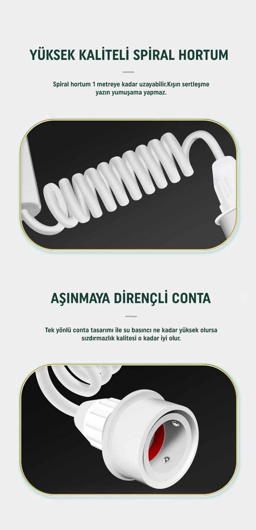 Valkyrie 4 Başlıklı Askılıklı Ağız Duşu Evrensel Musluk Uyumlu 3 Kademe Pil Şarj Hazne Derdi Yok