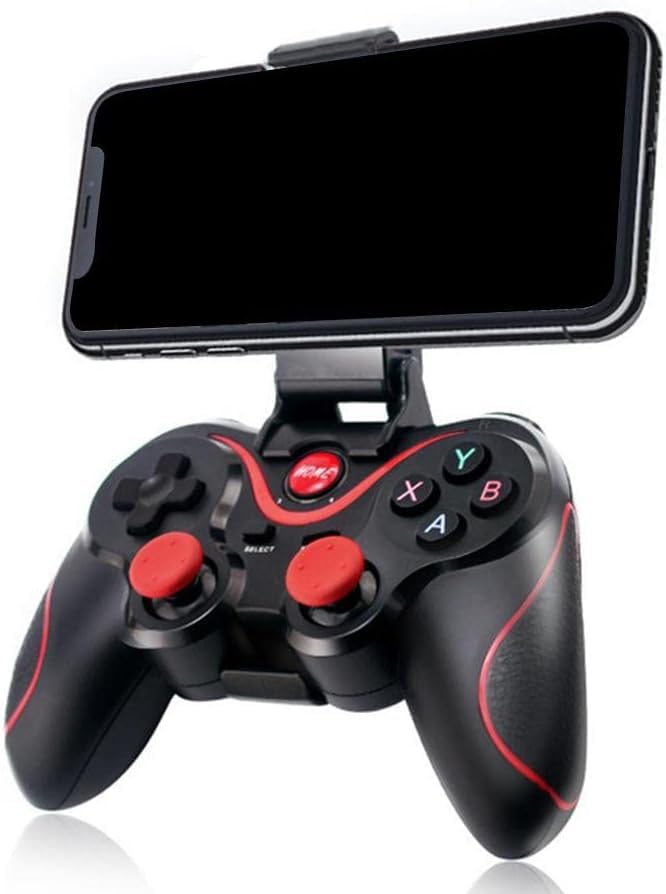 Coverzone Evrensel Wireless Gamepad, USB Kablosuz Bluetooth 5.0 Joystick TV Box Konsol Oyun Kumandası, Android iOS Cep Telefonu Tutucu için X3