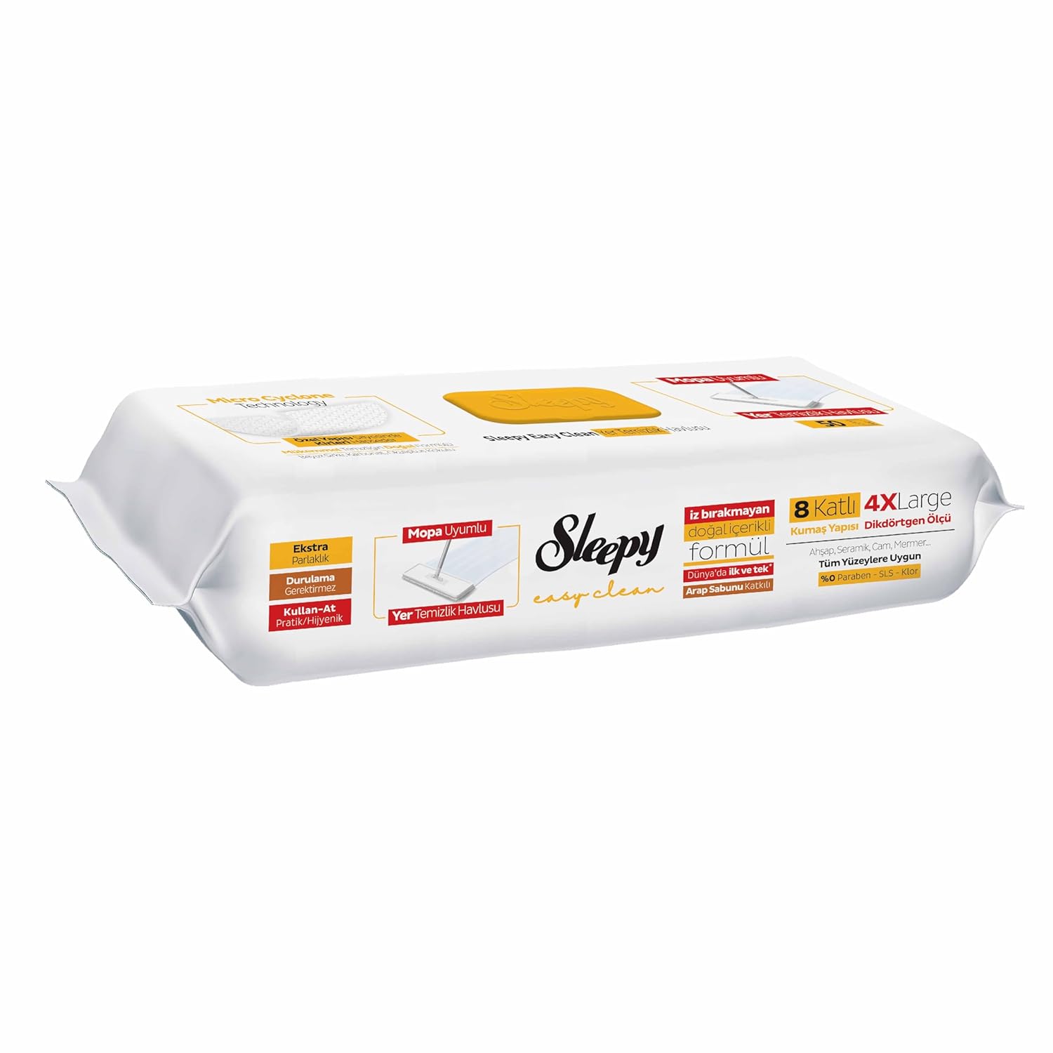 Sleepy Easy Clean Arap Sabunu Katkılı Mopa Uyumlu Yer Temizlik Havlusu&Mendili 6x50 (300 Yaprak)