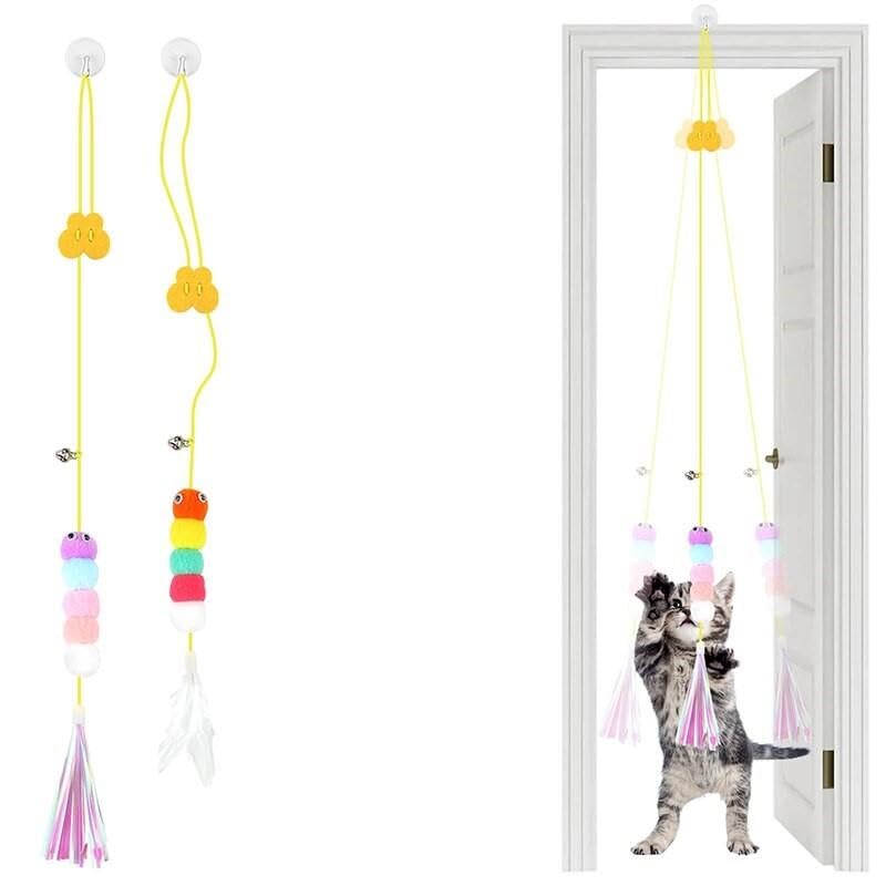 Optana Elastik Kendinden Yapışkanlı Hareketli Renkli Kedi Oyun Oltası