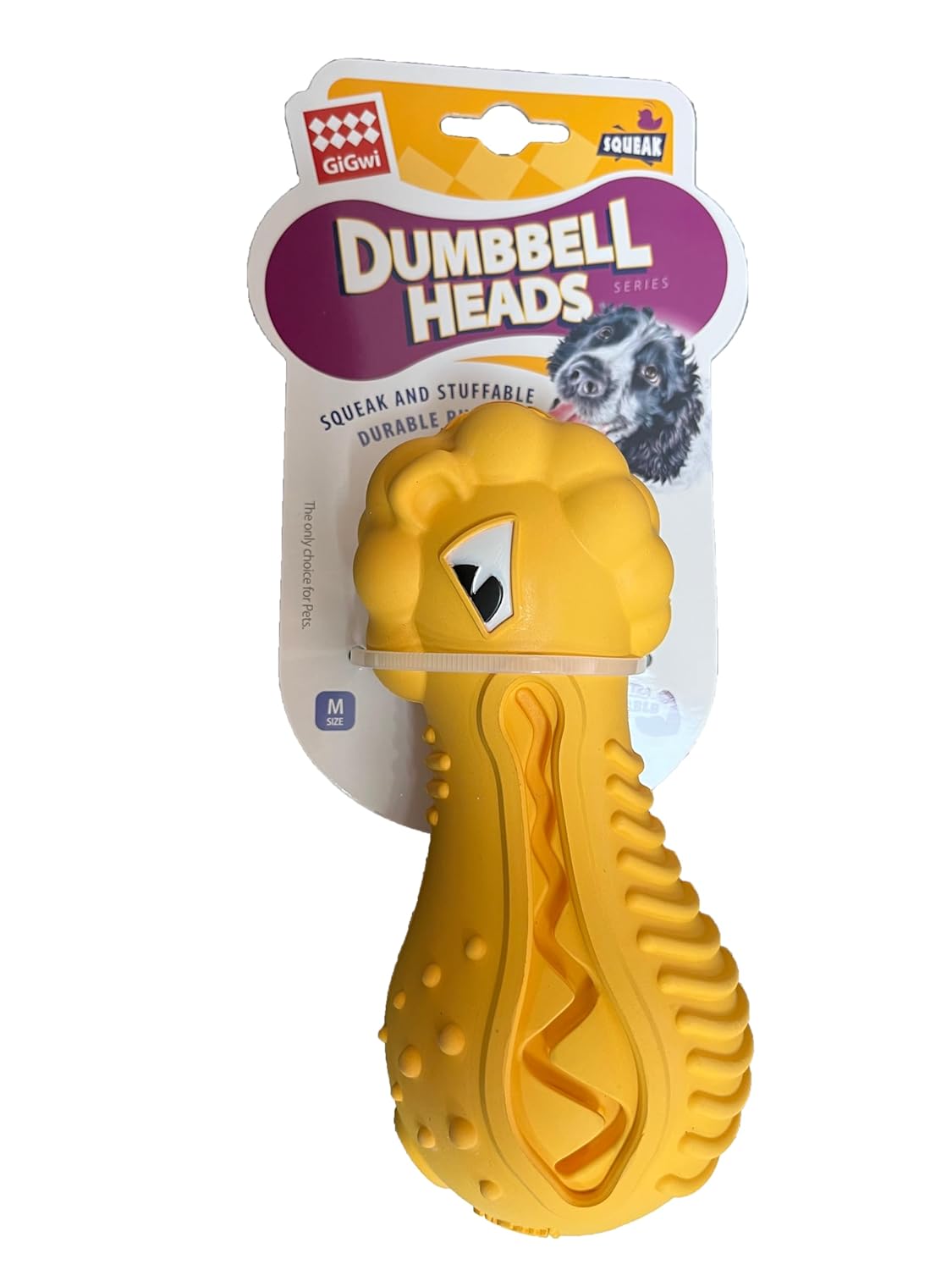 GiGwi 8048 Dambıl Şekilli Aslan Başlı(Sarı) Köpek Oyuncağı Medium