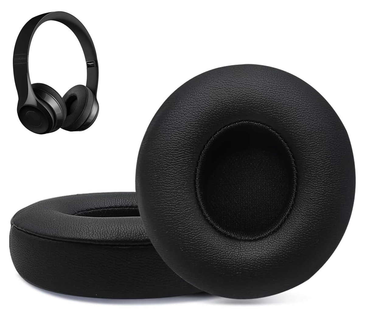 Beats Solo 2/Solo3 için yedek kulak pedleri kablosuz kulak yastıkları Kulaklık aksesuarları/Yumuşak Protein Deri/Gürültü Yalıtımı Bellek Köpüğü Kulak Muffs/Güçlü Yapışkan Bant/Ekstra