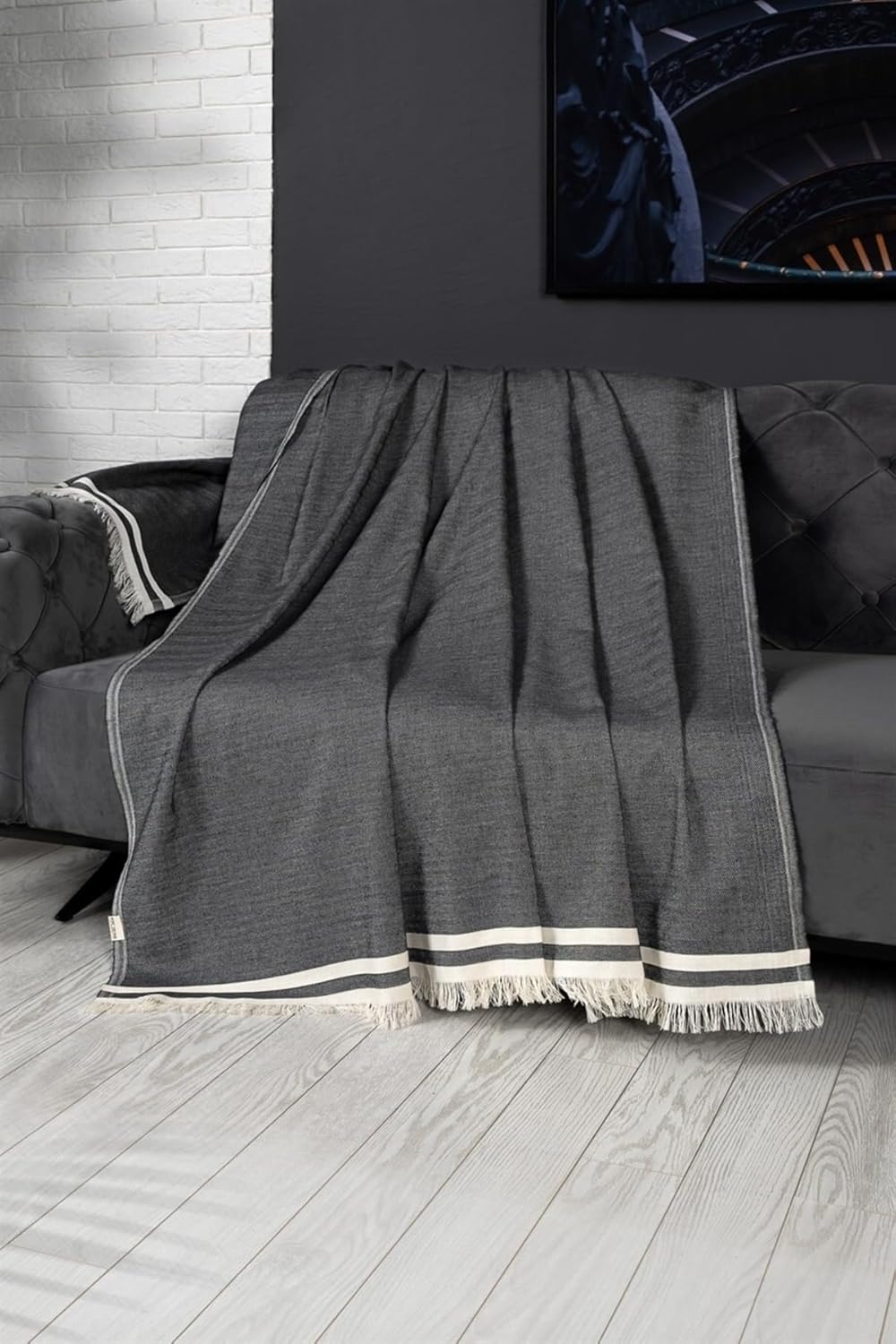 DENİZLİ CONCEPT Alinda Koltuk Örtüsü Antrasit 170x230 Cm