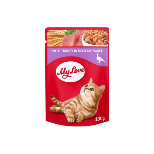 My Love Soslu Hindi Etli Pouch Kedi Maması, 100Gr, 24 Adet