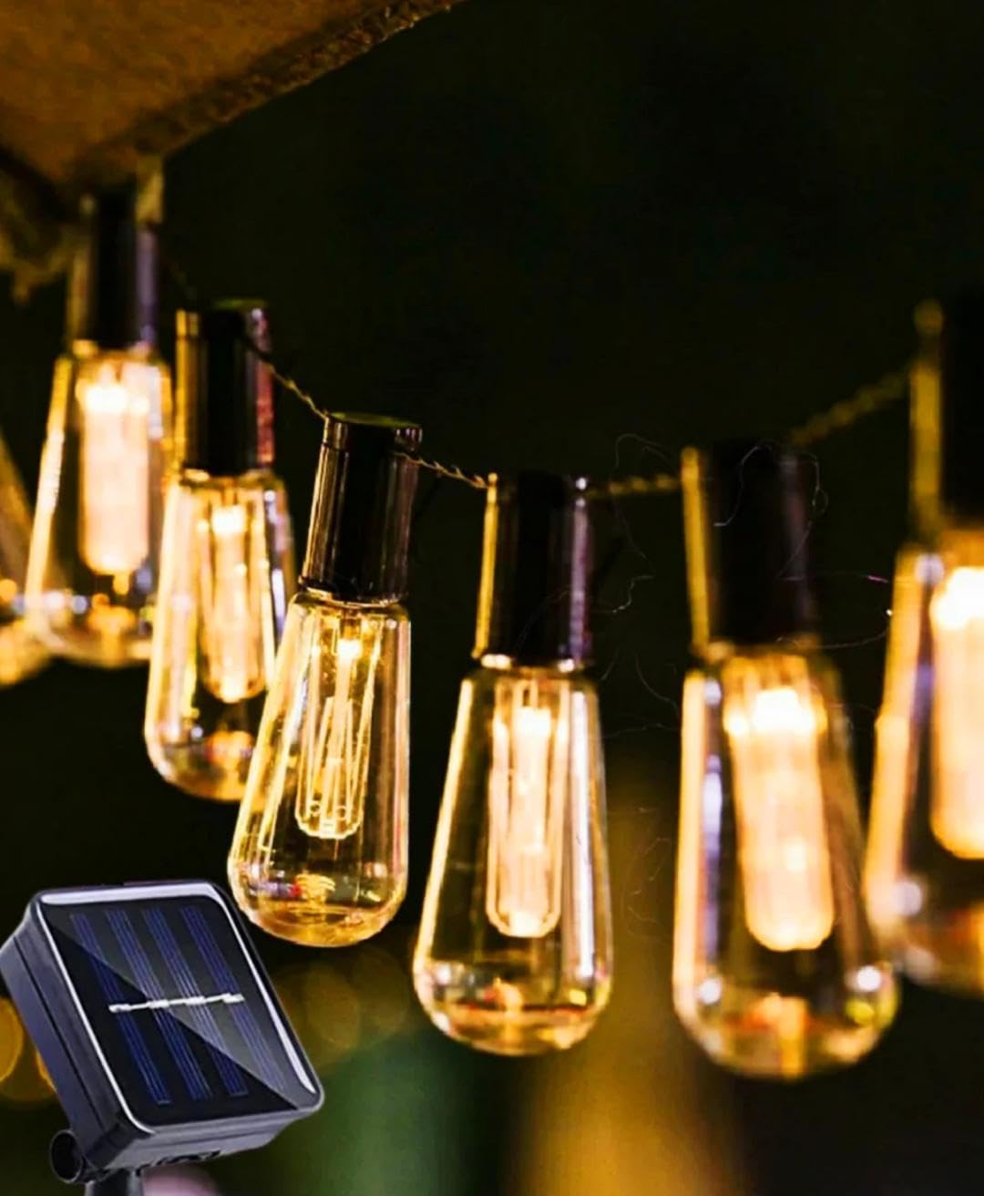 Solar Güneş Enerjili Dize Işıklar 4,5 Metre,10 LED, Su Geçirmez, 5 Modlu, Rustik Led Işıklar Bahçe, Çim, Sundurma, Gazebo, Bistro (Gün Işığı), Güneş Peri Veranda Işıkları.