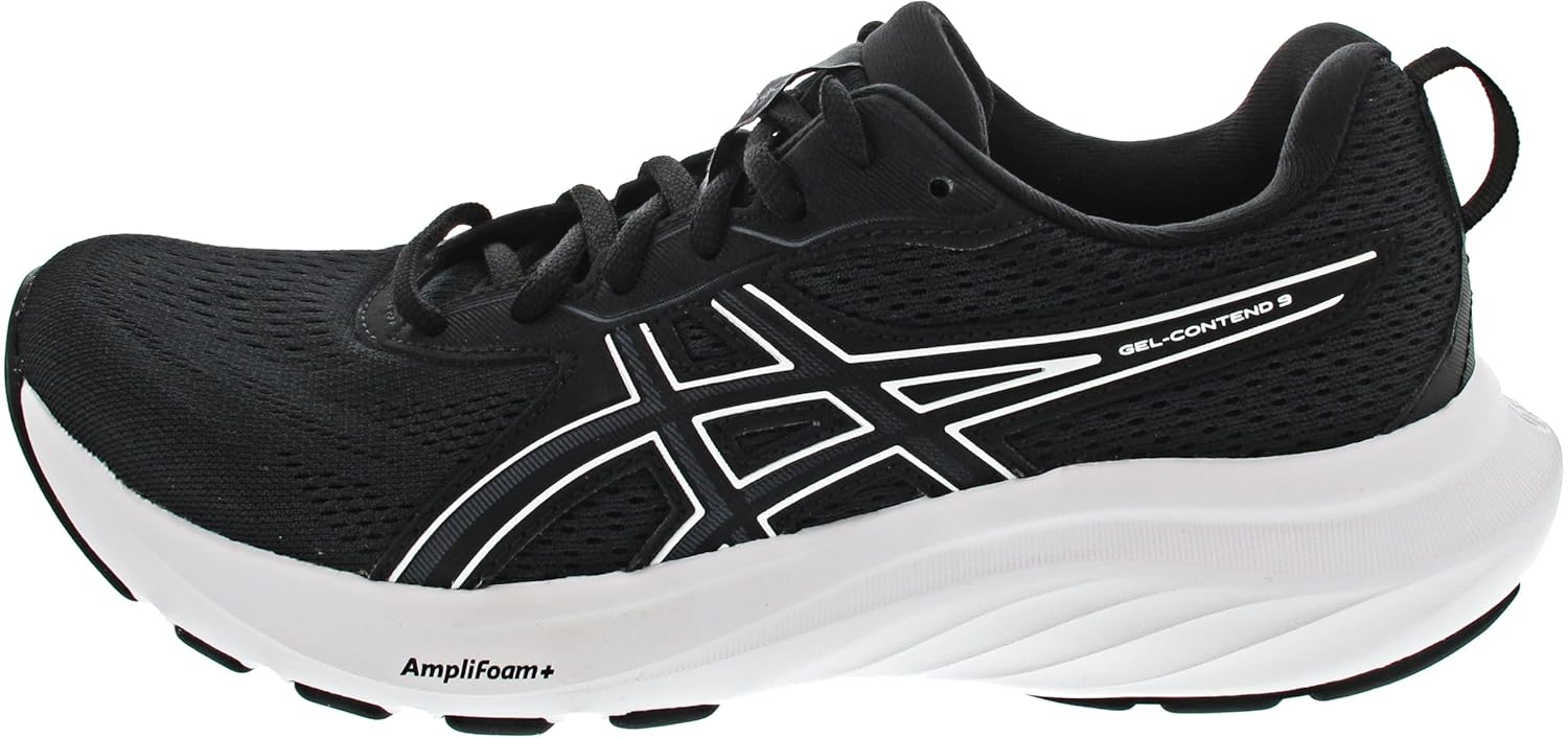 ASICS Gel-contend 9 erkek spor ayakkabısı, Black White, 46 EU