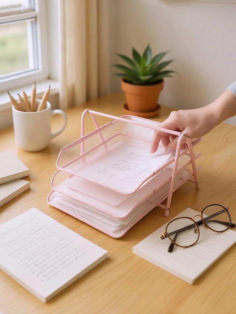 Need Perfore 3'lü Toz Pembe Evrak Rafı ND-1022