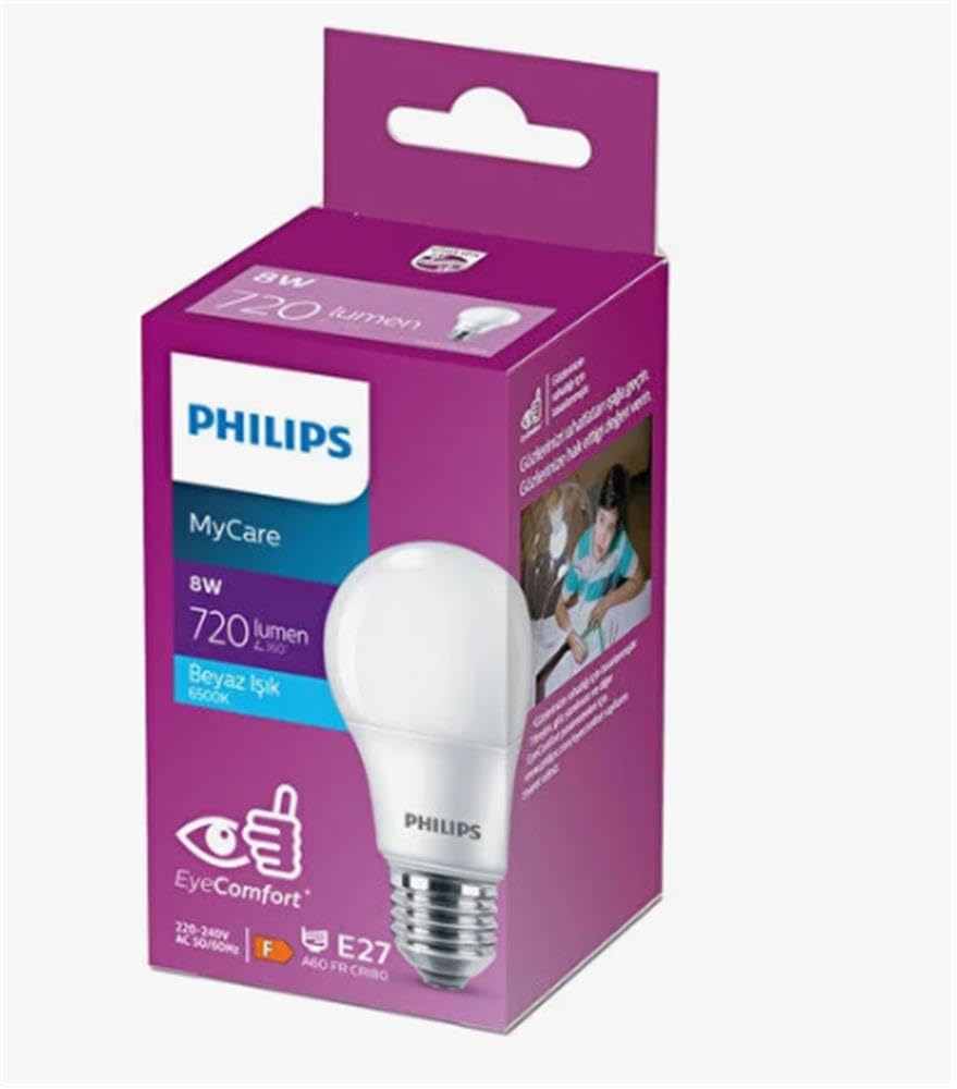 Philips LEDBulb 8-60W E27 6500K Beyaz Işık 720 lümen