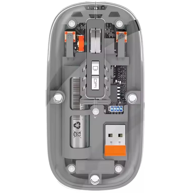 Coverzone Şeffaf Kablosuz Mouse USB Reciever ile Bağlan Modern Transparan Tasarım ile Tarzını Yansıt M233 (Gri)